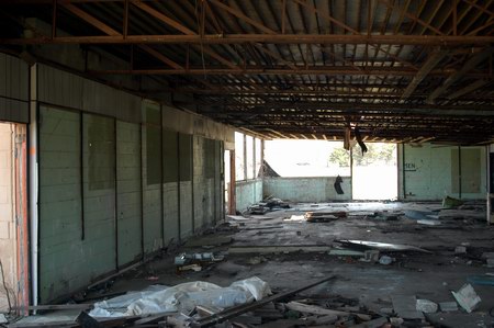 Vista Drive-In Theatre - Wrecked Concession - Photo From Water Winter Wonderland